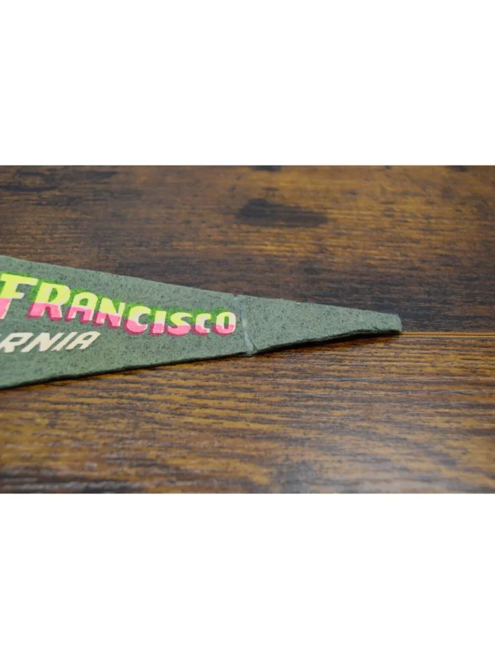 Vintage San Francisco Fishermans Wharf Souvenir Felt Pennant damaged 11 inches